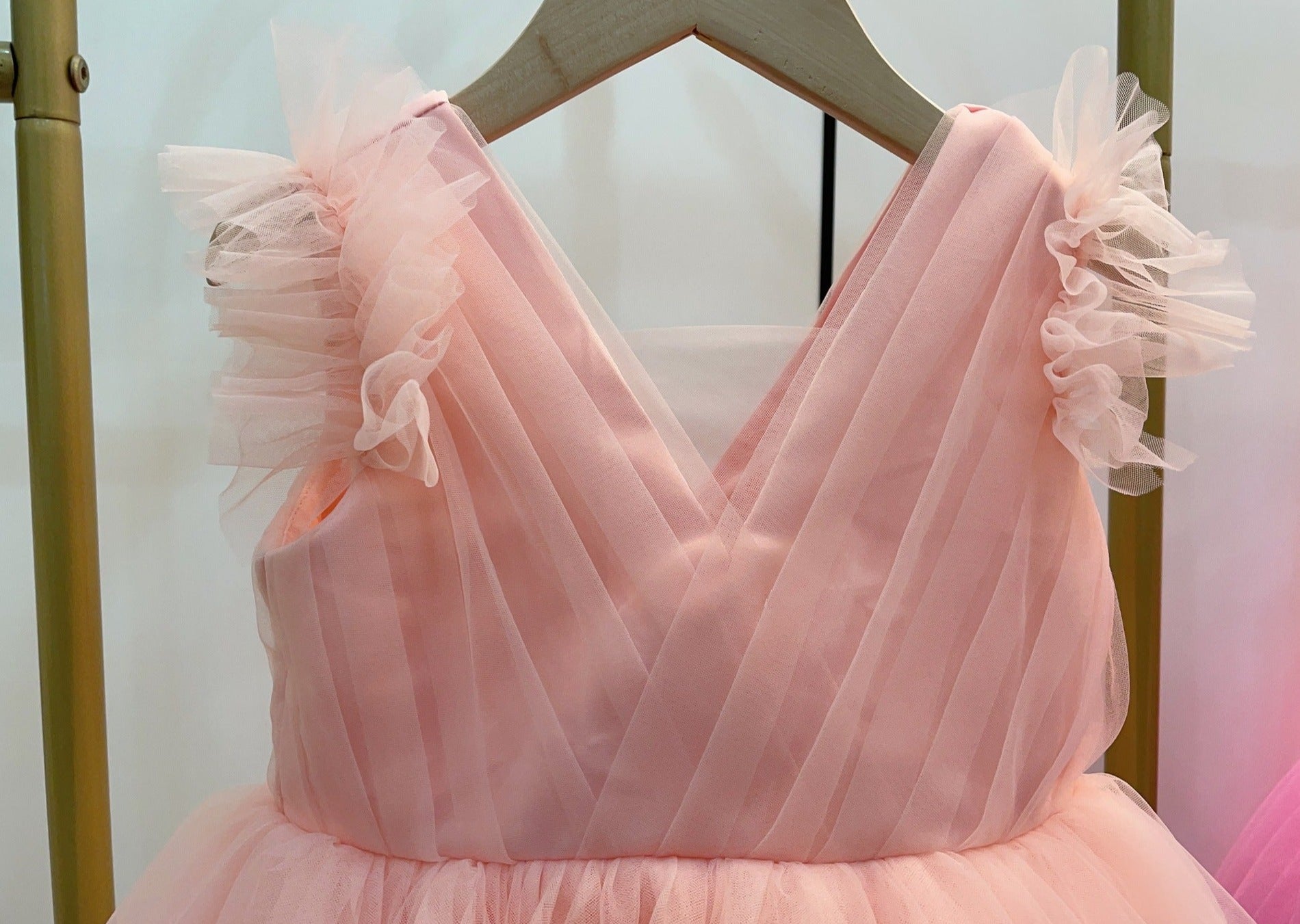 Luxury pink girl Dress فستان اطفال راقي فخم