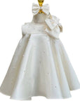  girl  Dress in white, baby party dress  فستان اطفال baby cloth 