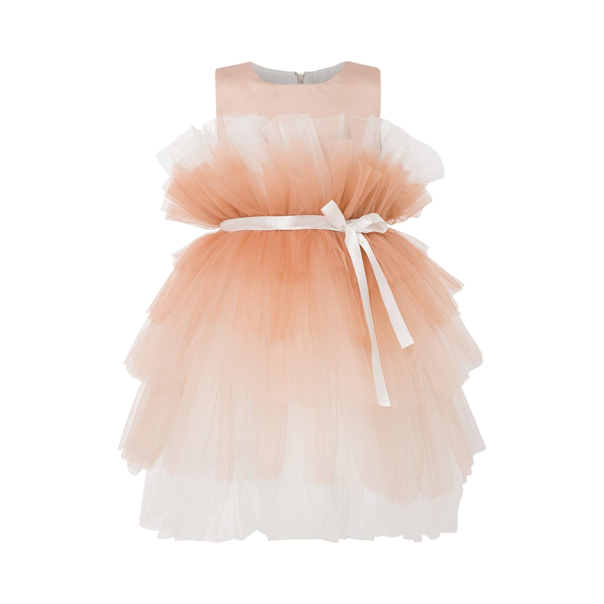 Girls Fluffy Party Dress in Brown | Occasion Wear